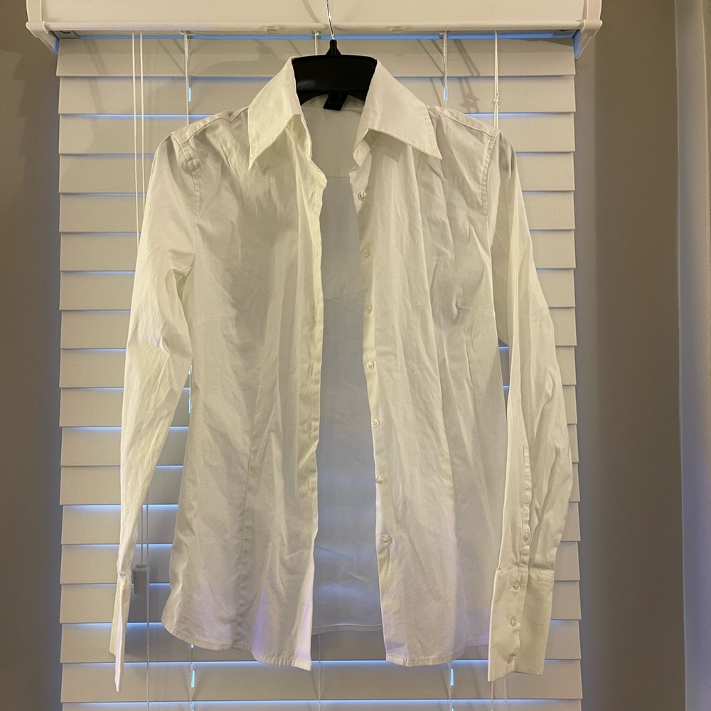 Express Women’s White Button Down Classic Fit Dress Shirt - Size 2